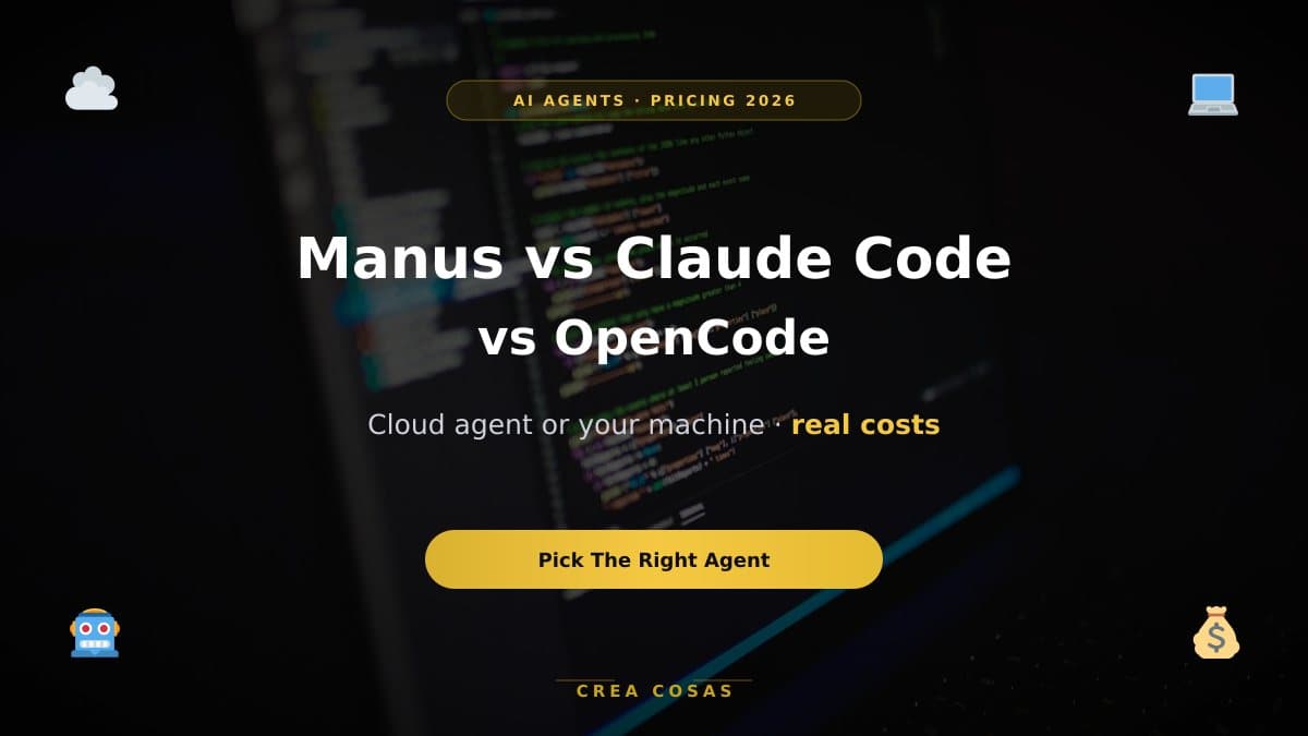Miniatura de Manus vs Claude Code vs OpenCode: precios y cuál elegir en 2026
