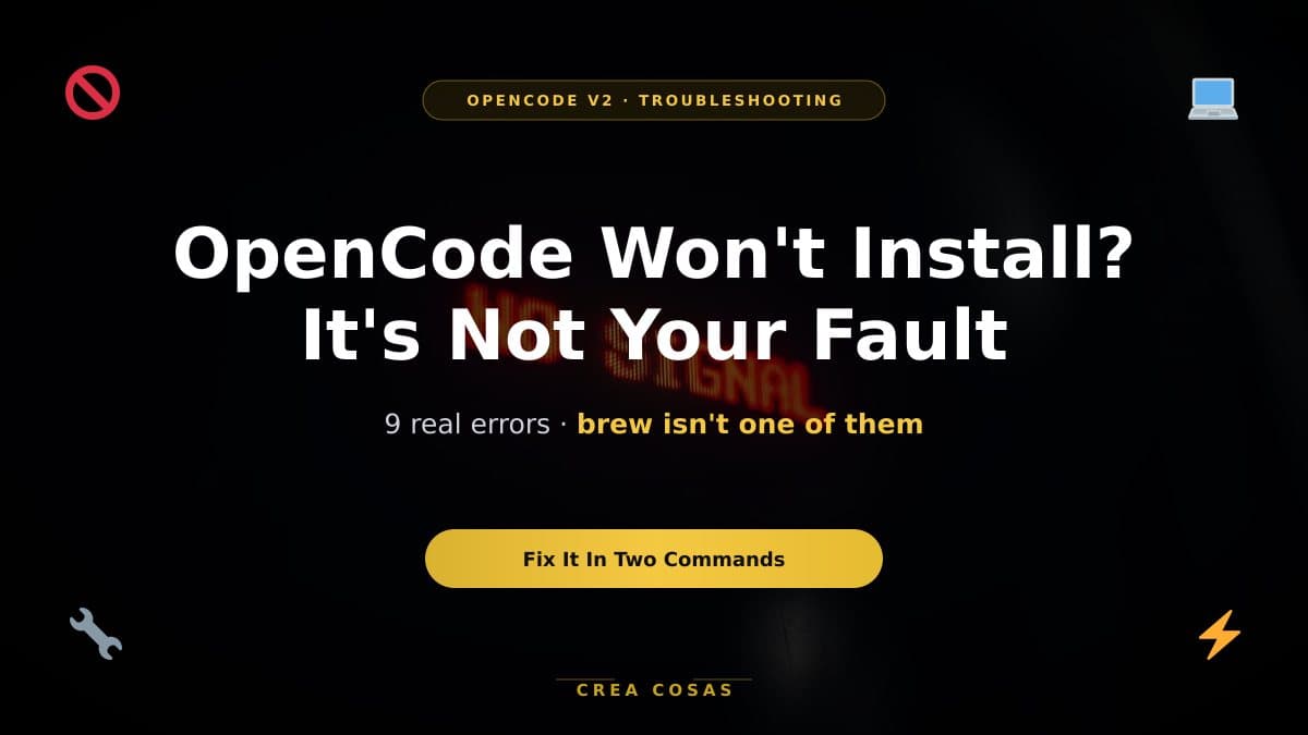 Miniatura de OpenCode no instala: los errores comunes y su solución